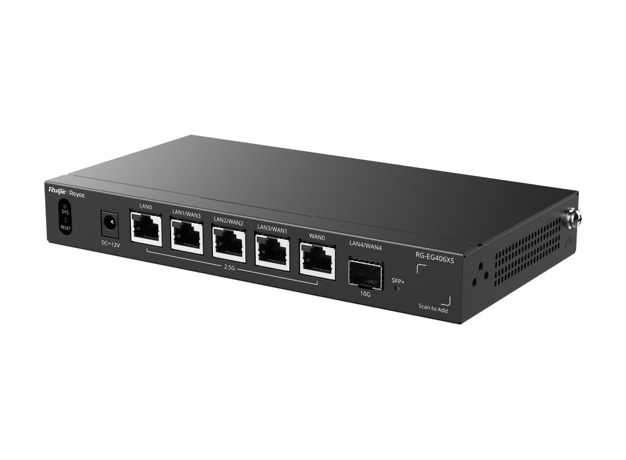 RG-EG406XS nhìn chéo từ bên trái, ảnh hãng