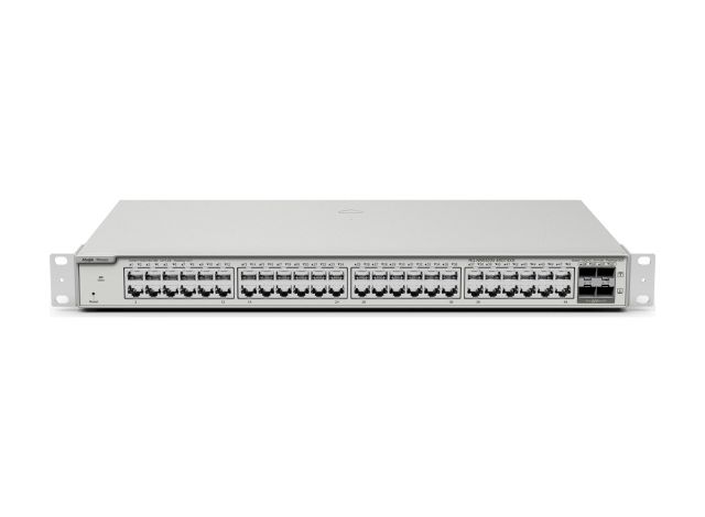 RG-NBS5200-48GT4XS nhìn mặt trước từ góc cao, ảnh của Ruijie