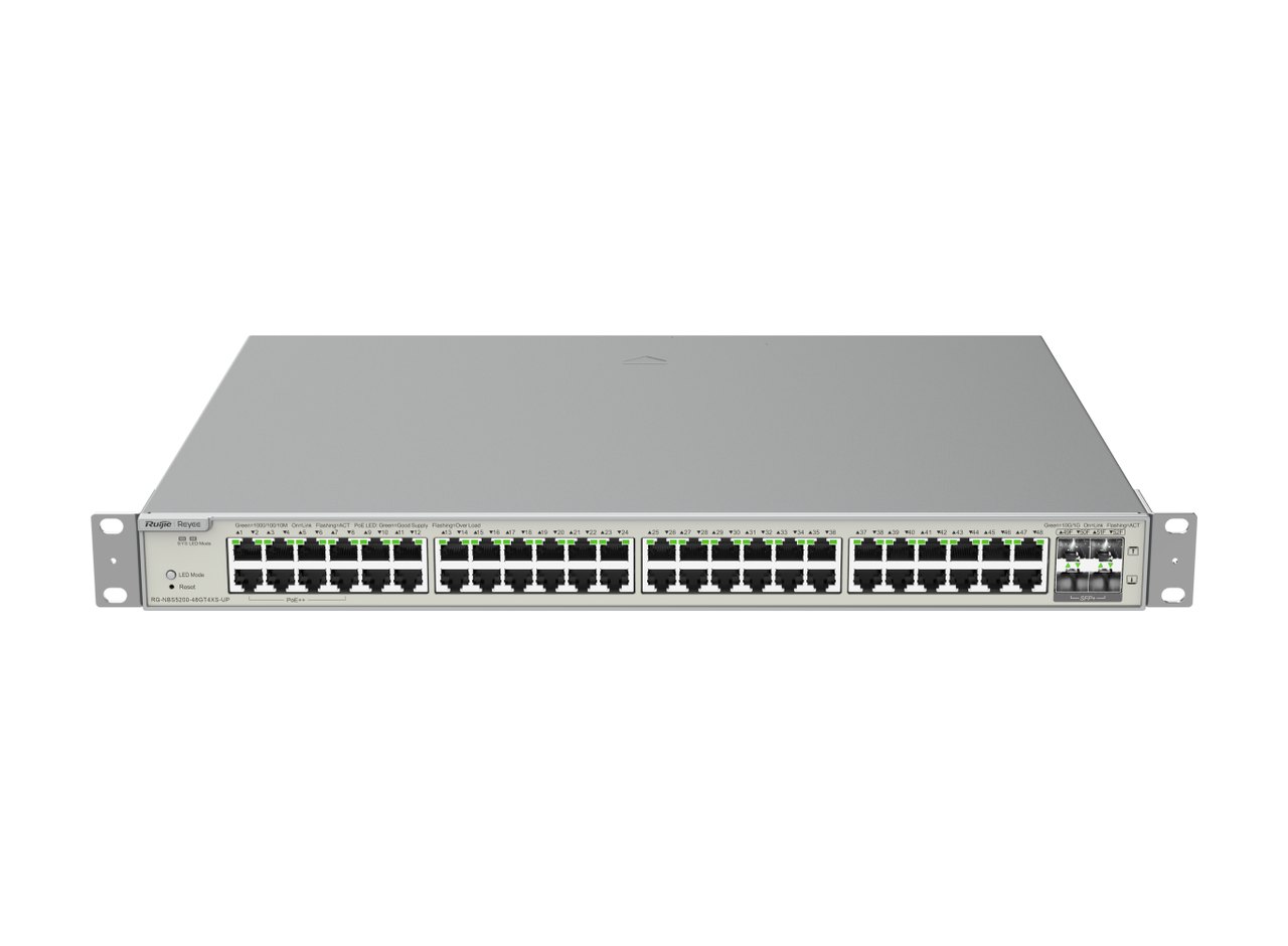 Switch Ruijie RG-NBS5200-48GT4XS-UP nhìn từ phía trước, ảnh của hãng