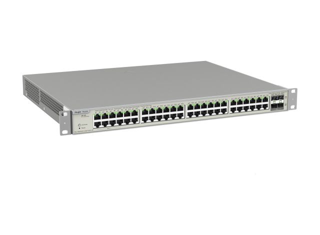 RG-NBS5200-48GT4XS-UP nhìn chéo từ trái, ảnh của hãng