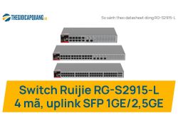 Switch Ruijie RG-S2915-L: 4 mã 10, 24, 48 cổng với uplink SFP 1GE/2,5GE khác nhau ở đâu