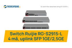 Switch Ruijie RG-S2915-L: 4 mã 10, 24, 48 cổng với uplink SFP 1GE/2,5GE khác nhau ở đâu