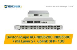 Switch Ruijie RG-NBS3200 và RG-NBS3300: 7 mã Layer 2+ uplink SFP+ 10G, chọn theo cổng 1G hay 2,5G