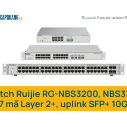Switch Ruijie RG-NBS3200 và RG-NBS3300: 7 mã Layer 2+ uplink SFP+ 10G, chọn theo cổng 1G hay 2,5G